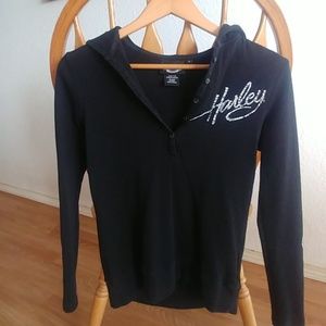 Harley Davidson black hooded long sleeve